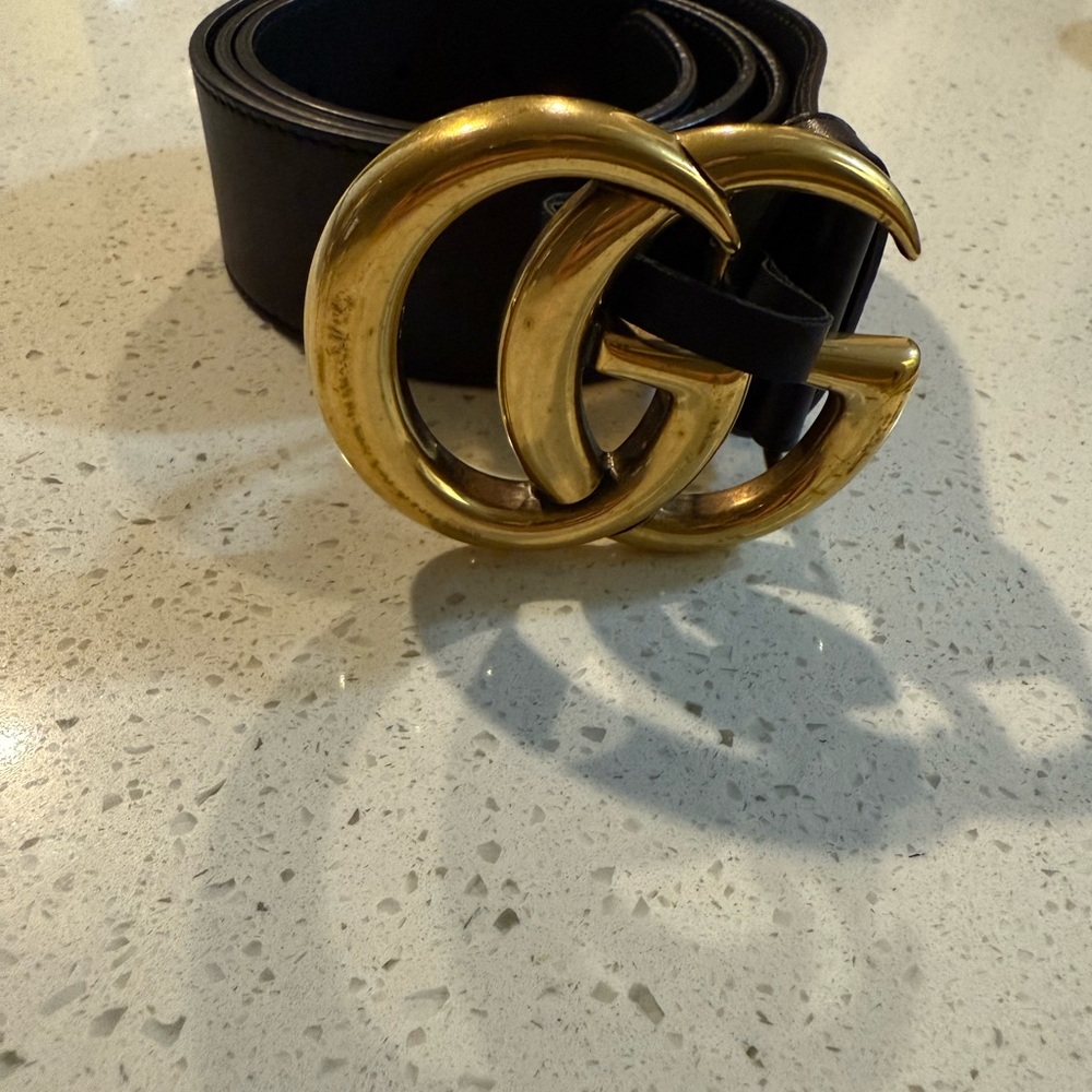 Gucci Black and Gold Women's Belt - Picture 2 of 4
